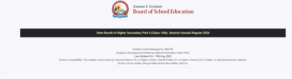 JKBOSE Class 12 Result Out